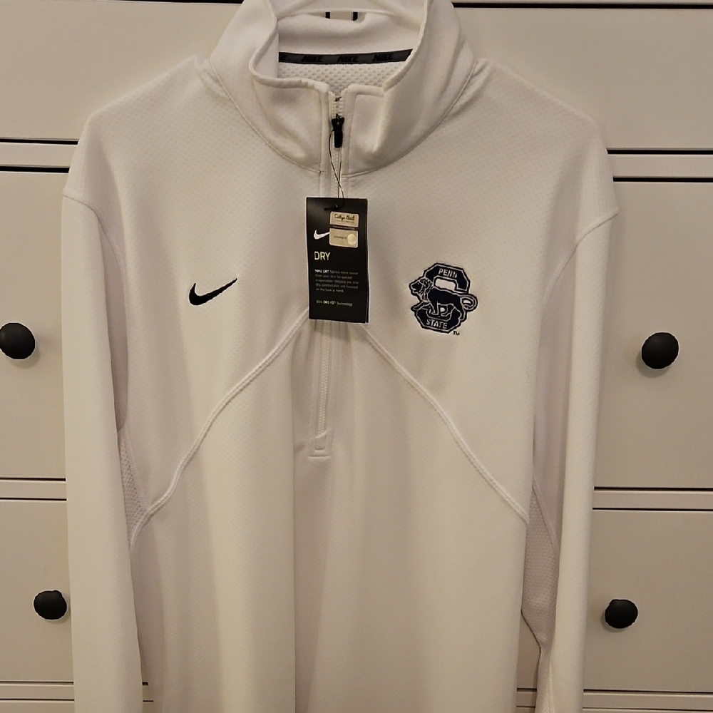 Nike White Half-Zip Jacket with Logo